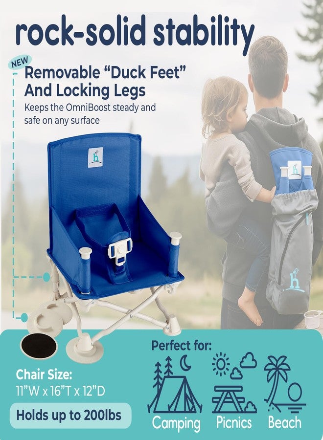 هيكابوب مقعد داعم للسفر من هيكابوب أومني بوست مع صينية للأطفال | مقعد داعم قابل للطي والحمل للأطفال، مناسب لطاولة الطعام والتخييم والشاطئ ومنزل الجدة | تصميم يمنع الانقلاب، يُثبت على كراسي المطبخ - مقعد داعم - Image 3